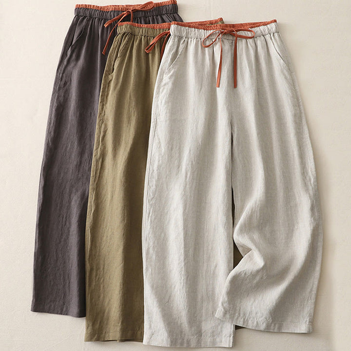 Buddha Stones Casual Colorblock Drawstring Women's Wide Leg Pants With Pockets - image 21