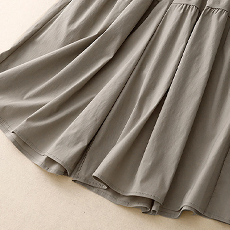 Buddha Stones Casual Loose Plain Women's Cotton Elastic 7-8 Length Wide Leg Pants With Pockets - image 8