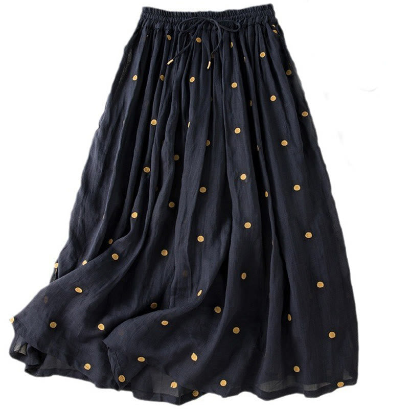 Buddha Stones Artistic Vintage Dot Pattern Women's Pleated Skirt - image 23