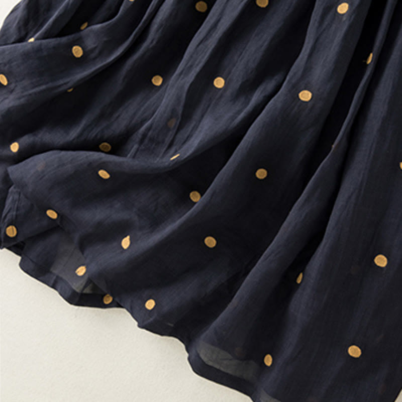 Buddha Stones Artistic Vintage Dot Pattern Women's Pleated Skirt - image 21