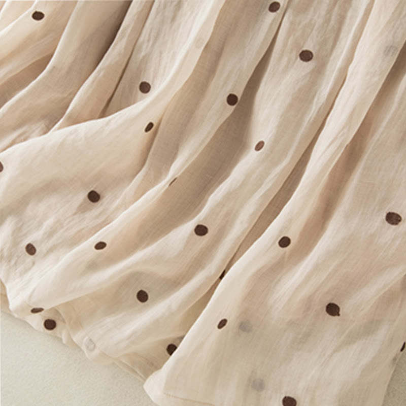 Buddha Stones Artistic Vintage Dot Pattern Women's Pleated Skirt - image 6