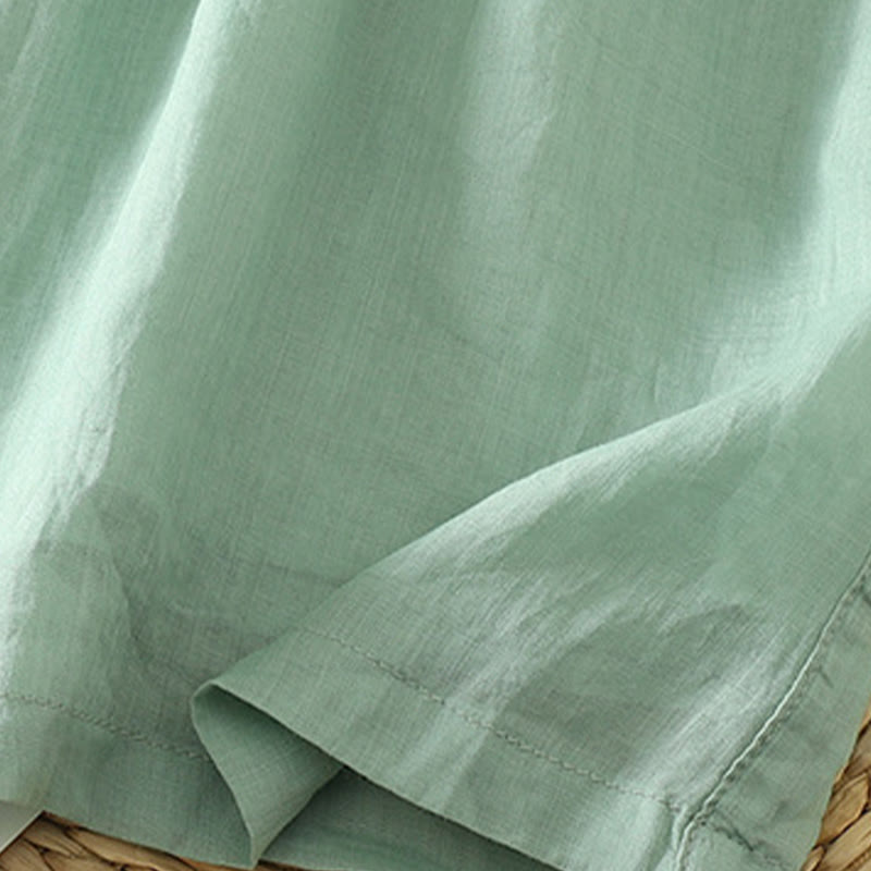 Buddha Stones Casual Plain Lined Ribbon Elastic Women's Polyester Wide Leg Pants With Pockets - image 17