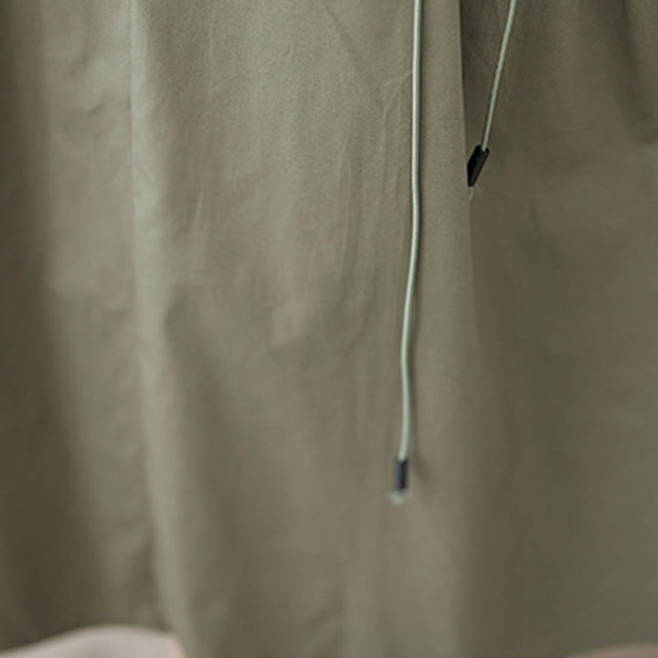 Buddha Stones Summer Casual Pure Color Pleated Design Women's Cotton Skirt - image 10