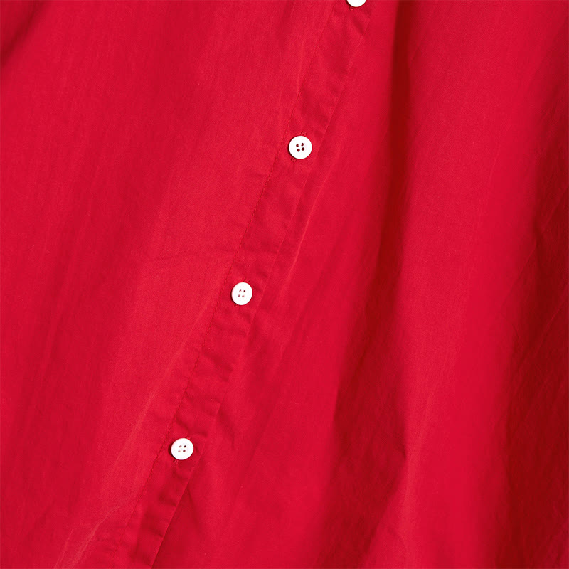 Buddha Stones Summer Casual Plain Breasted Notched Collar Short Sleeve Women's Cotton Linen Shirt - image 16