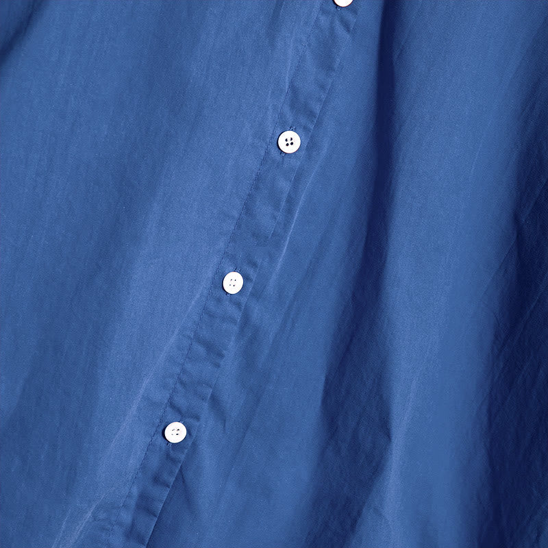 Buddha Stones Summer Casual Plain Breasted Notched Collar Short Sleeve Women's Cotton Linen Shirt - image 28