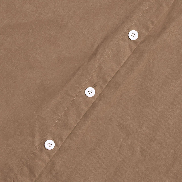 Buddha Stones Summer Casual Plain Breasted Notched Collar Short Sleeve Women's Cotton Linen Shirt - image 57