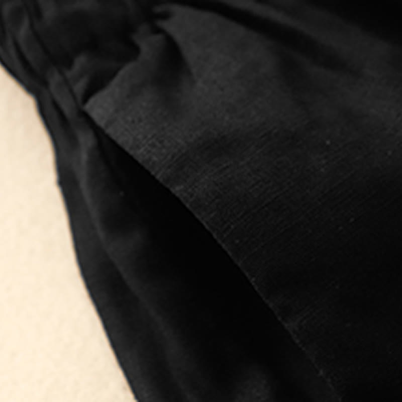 Buddha Stones Summer Casual Pleat Plain Cotton Linen Women's Shorts With Pockets - image 24