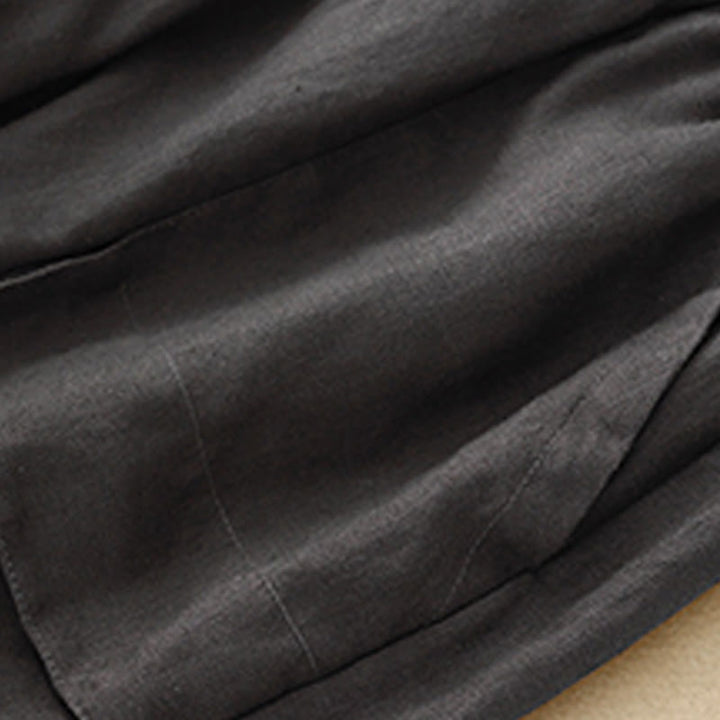 Buddha Stones Summer Casual Plain Cotton Linen Women's Elasti Straight Shorts With Pockets - image 25