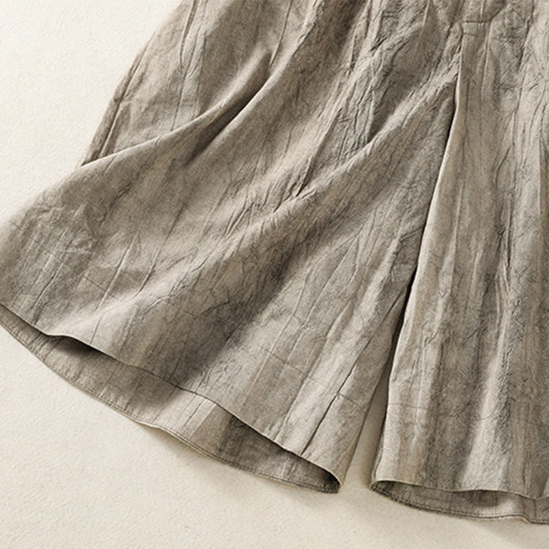 Buddha Stones Summer Casual Tie-dye Plain Cotton Women's Shorts With Pockets - image 15