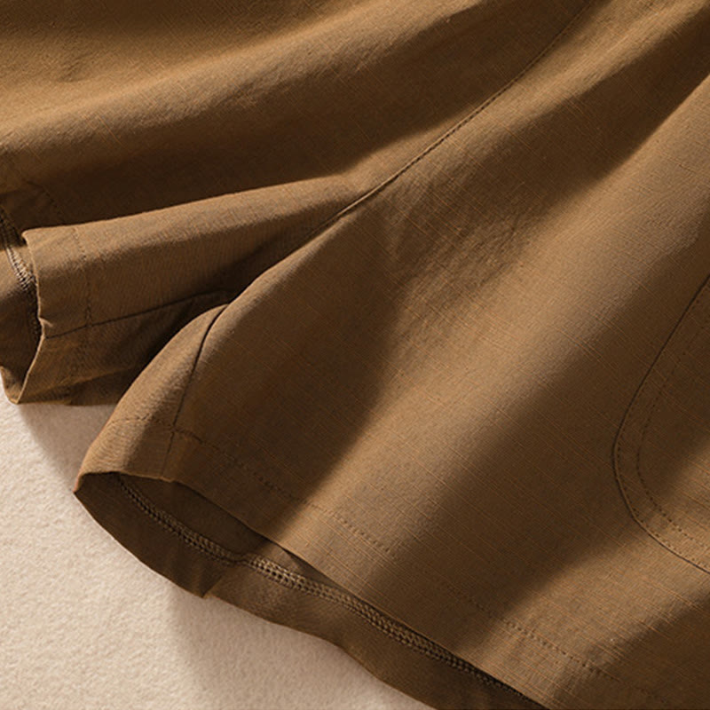 Buddha Stones Summer Casual Elastic Waist Plain Women's Polyester Shorts With Pockets - image 2