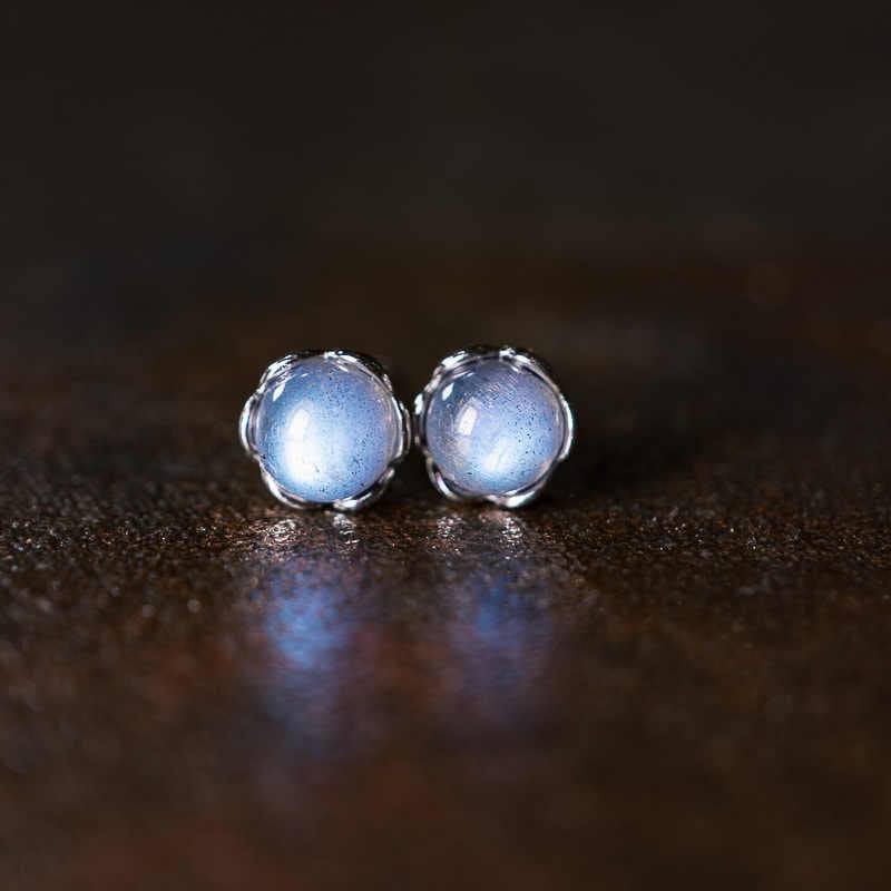 Buddha Stones 925 Sterling Silver Moonstone Positive Earrings - image 2