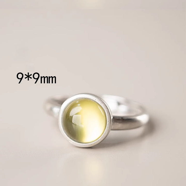 Buddha Stones Natural 925 Sterling Silver Prehnite Citrine Adjustable Happiness Ring - image 7