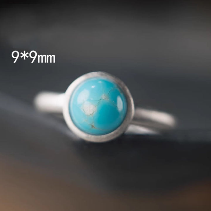 Buddha Stones Natural 925 Sterling Silver Lazurite Lapis Lazuli Turquoise Adjustable Balance Ring - image 8