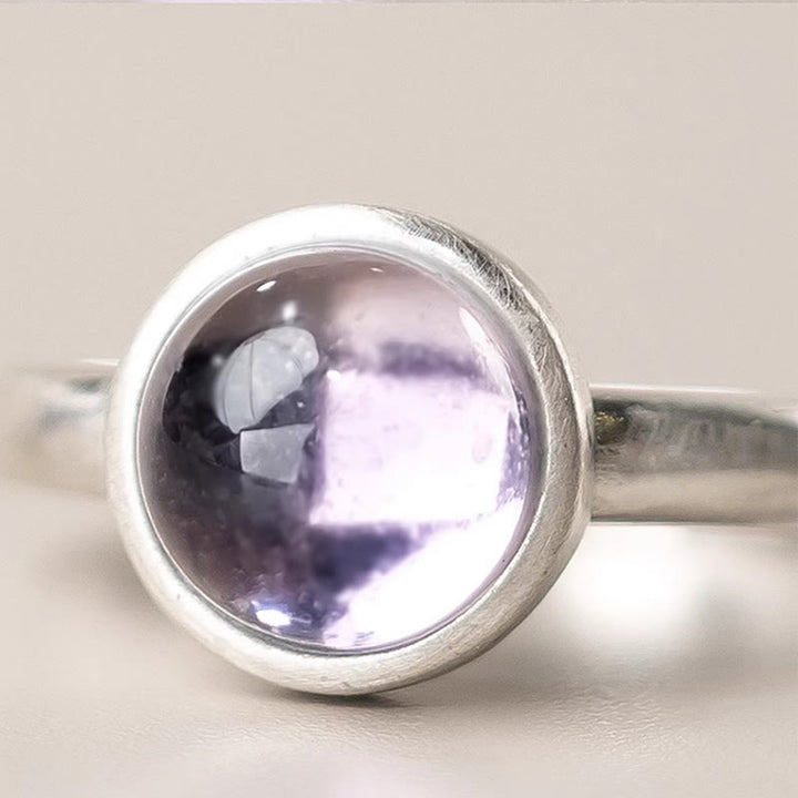 Buddha Stones Natural 925 Sterling Silver Amethyst Adjustable Balance Ring - image 3