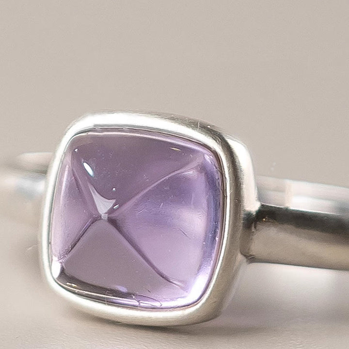 Buddha Stones Natural 925 Sterling Silver Amethyst Adjustable Balance Ring - image 11