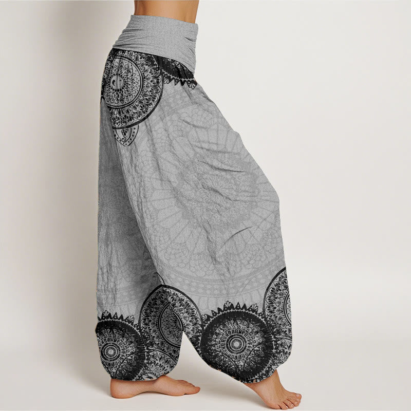 Buddha Stones Pure Cotton Circular Mandala Design Women's Elastic Waist Harem Pants - image 11