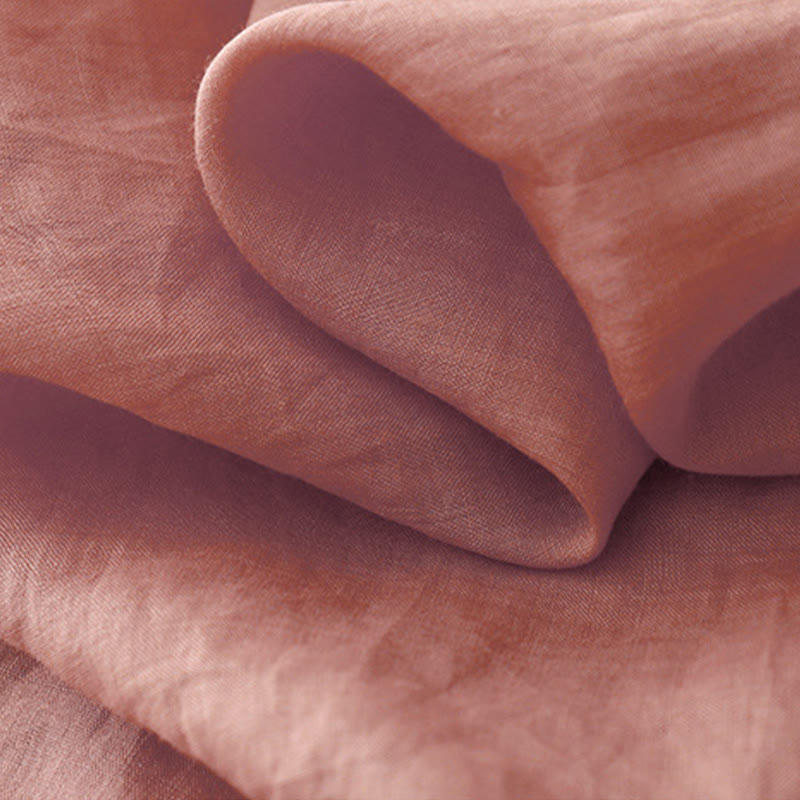 Buddha Stones Artistic Pure Color Embroiderd Front Button Design Women's Cotton Half Sleeve Shirt Cardigan - image 7