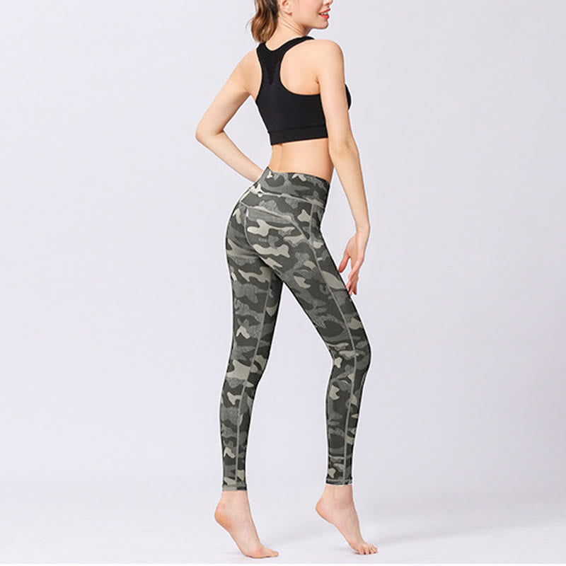 Buddha Stones Camo Print Sports Fitness Yoga High Waist Leggings Women's Yoga Pants - image 4