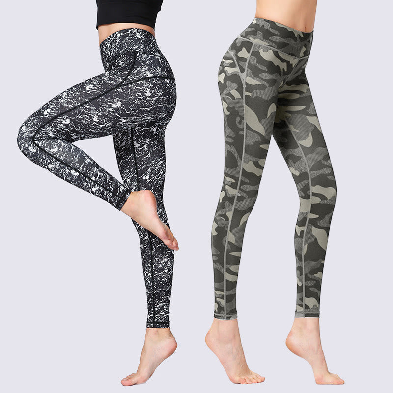 Buddha Stones Camo Print Sports Fitness Yoga High Waist Leggings Women's Yoga Pants - image 0