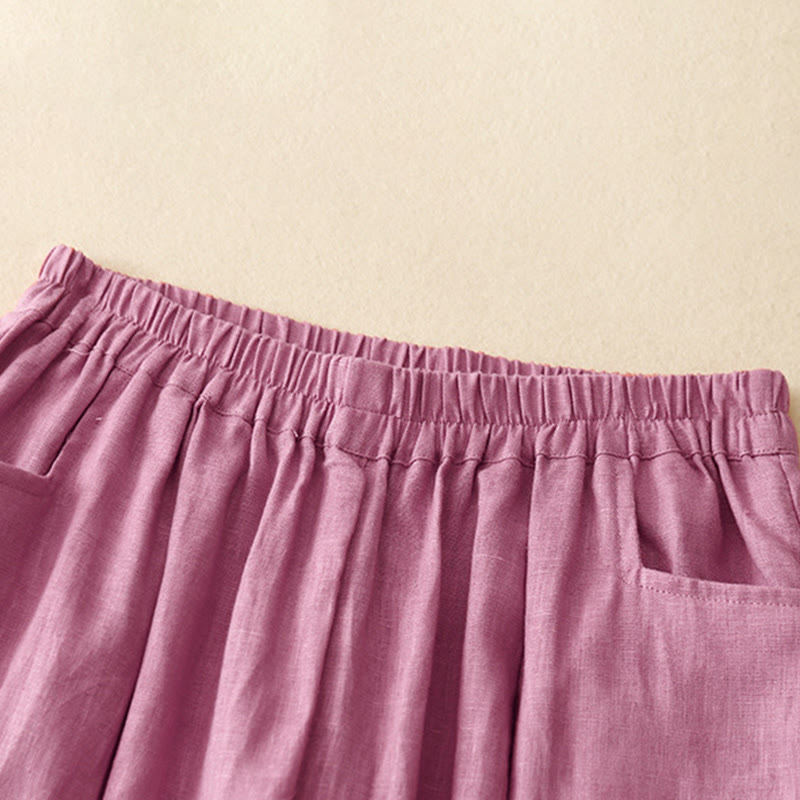Buddha Stones Summer Commute Pure Color Women's Ankle-Length Pants With Pockets - image 2