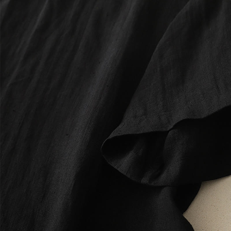 Buddha Stones Plain Threaded Crew Neck Design Women's Polyester Short Sleeves Shirt - image 10