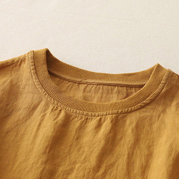 Buddha Stones Plain Threaded Crew Neck Design Women's Polyester Short Sleeves Shirt - image 13