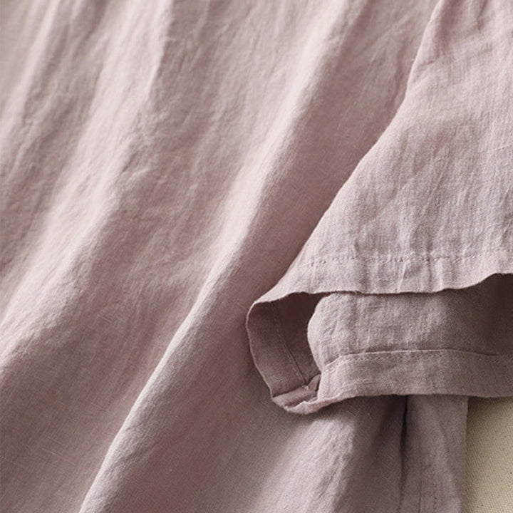 Buddha Stones Plain Threaded Crew Neck Design Women's Polyester Short Sleeves Shirt - image 22