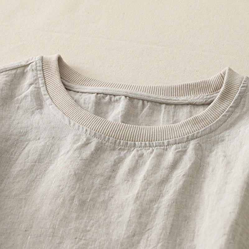 Buddha Stones Plain Threaded Crew Neck Design Women's Polyester Short Sleeves Shirt - image 26