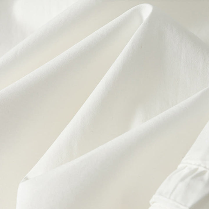 Buddha Stones Artistic Commute Pure Color Ruffled Hem Design Women's Cotton Linen Pants With Pockets - image 4