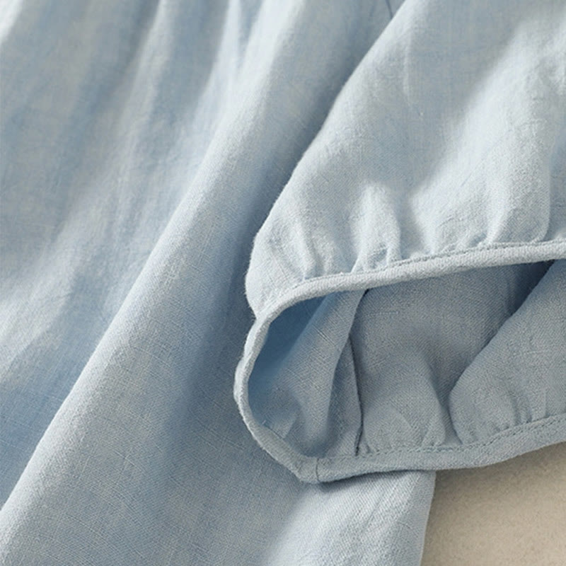 Buddha Stones Casual Summer Plain Crew Neck Cotton Women's Short Sleeve T-Shirt - image 2