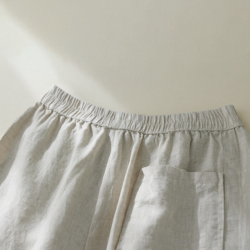 Buddha Stones Commute Pure Color High Waist Women's Harem Pants With Pockets - image 10