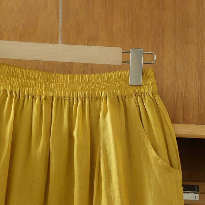 Buddha Stones Commute Pure Color Simple Design Women's Ankle-Length Harem Pants With Pockets - image 2