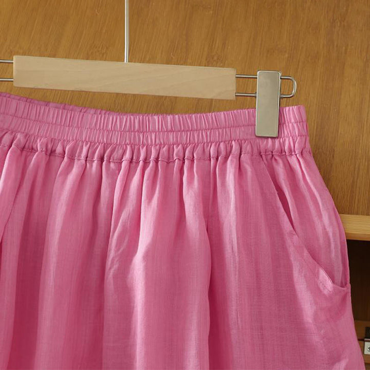 Buddha Stones Commute Pure Color Simple Design Women's Ankle-Length Harem Pants With Pockets - image 17