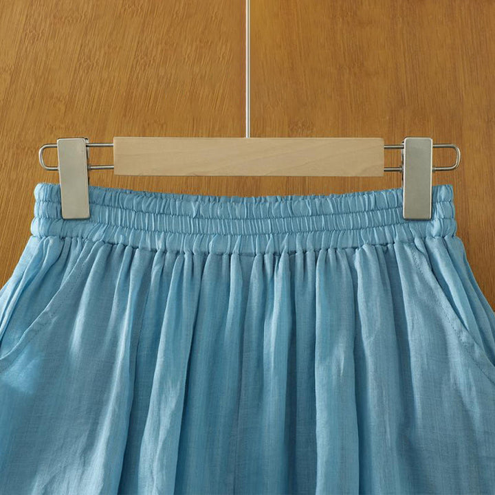 Buddha Stones Commute Pure Color Simple Design Women's Ankle-Length Harem Pants With Pockets - image 21