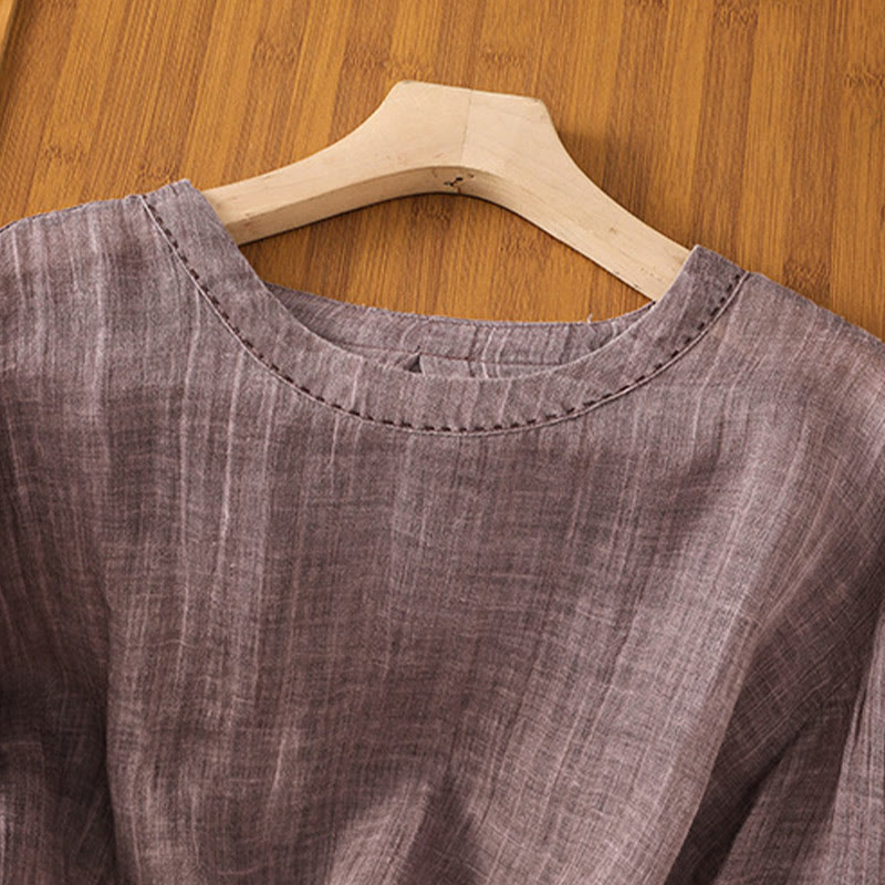 Buddha Stones Casual Summer Plain Crew Neck Women's Three Quarter Sleeve T-Shirt - image 11