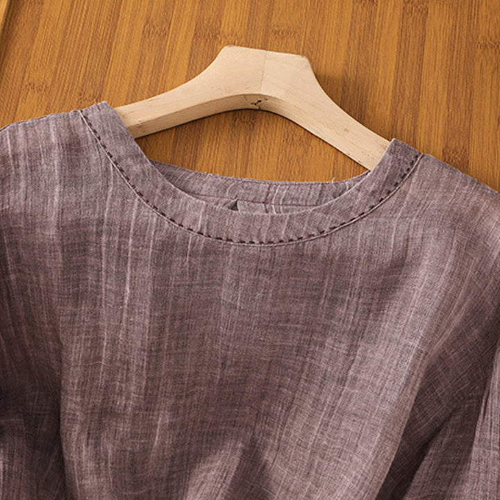 Buddha Stones Casual Summer Plain Crew Neck Women's Three Quarter Sleeve T-Shirt - image 11