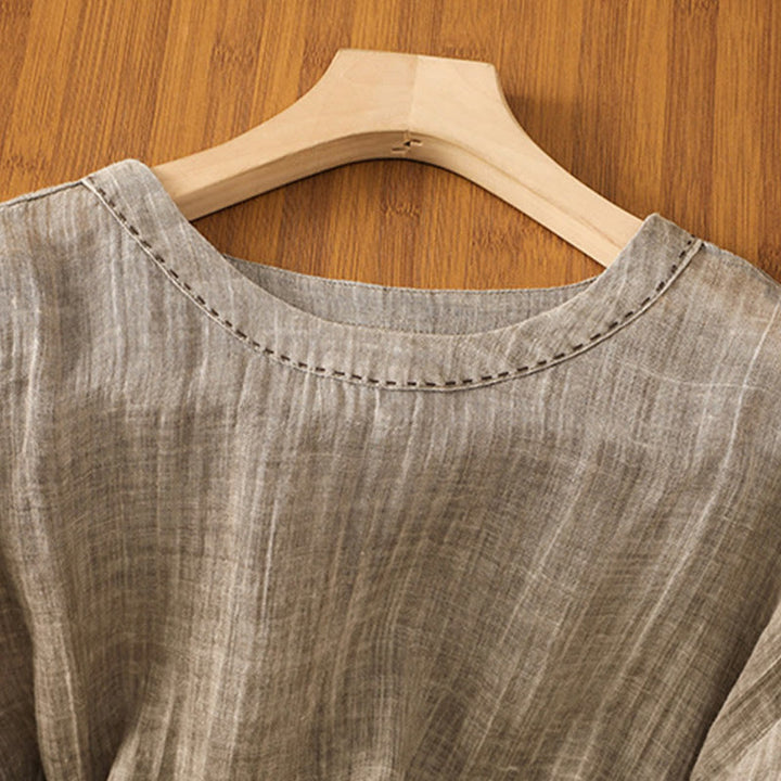 Buddha Stones Casual Summer Plain Crew Neck Women's Three Quarter Sleeve T-Shirt - image 18