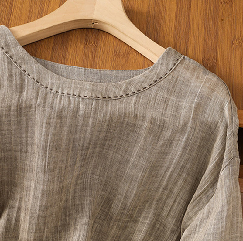 Buddha Stones Casual Summer Plain Crew Neck Women's Three Quarter Sleeve T-Shirt - image 19