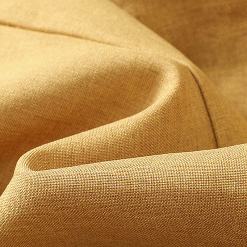 Buddha Stones Plain Button Crew Neck Design Women's Cotton Linen Three Quarter Sleeve Shirt - image 9