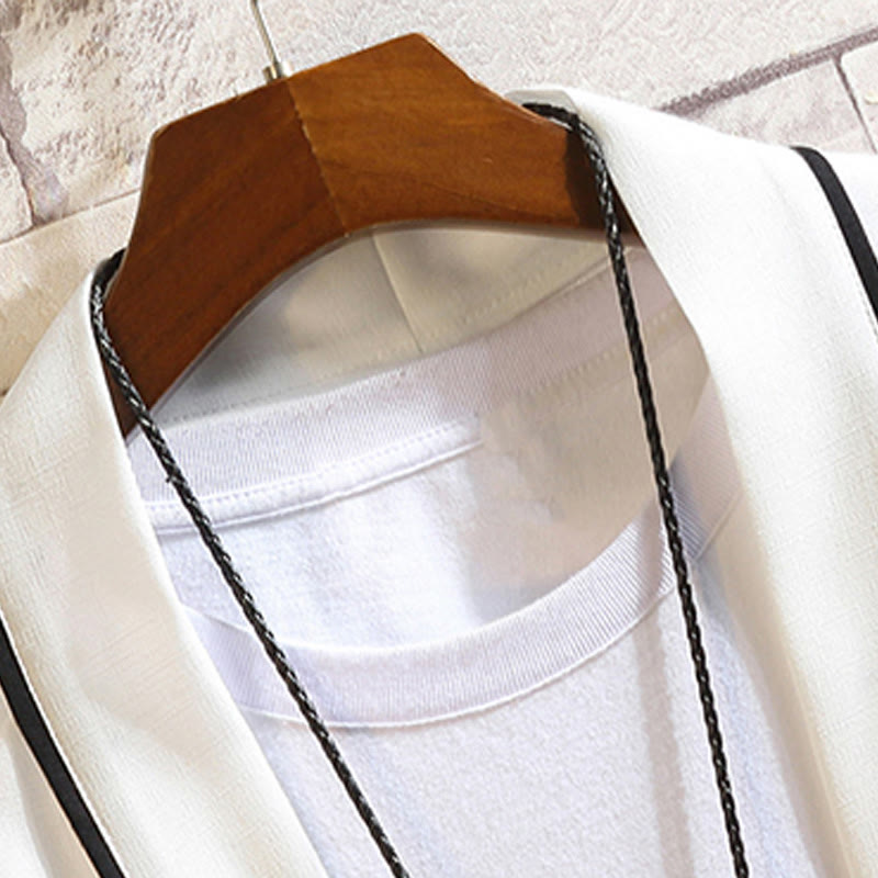 Buddha Stones Embroidery Dragon Phoenix Auspicious Cloud Waves Leaves Cranes Open Front Jacket Men's Kimono - image 25