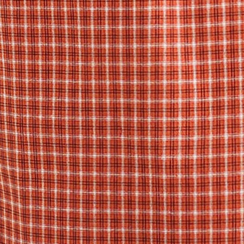 Buddha Stones Commute Plaid Pattern Simple Design Cotton Linen Short Sleeve Midi Dress With Pockets - image 11