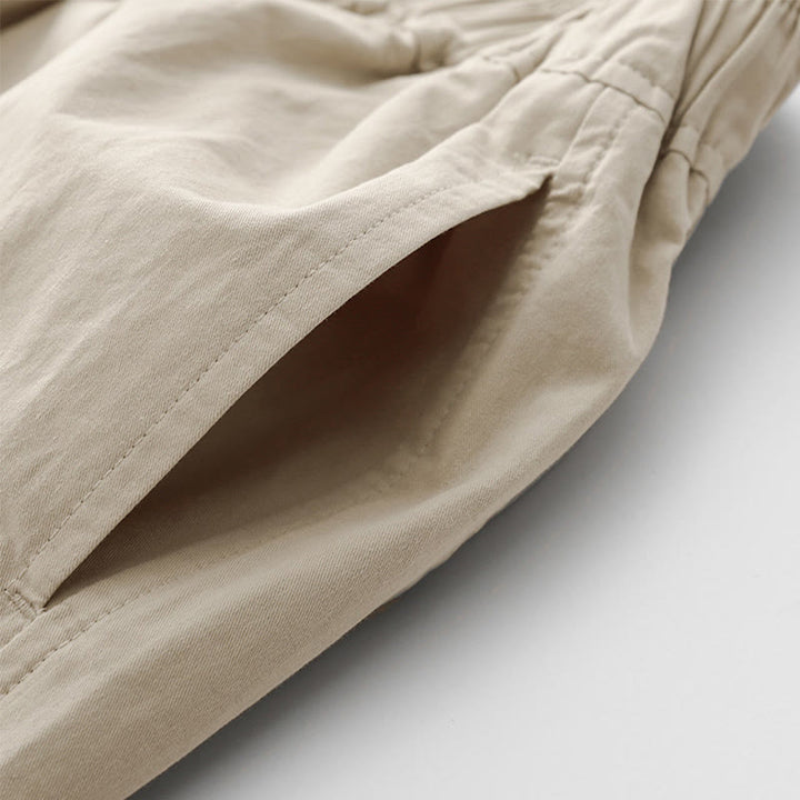 Buddha Stones Spring Commute Solid Color High Waist Women's Wide Leg Cotton Linen Pants With Pockets - image 5