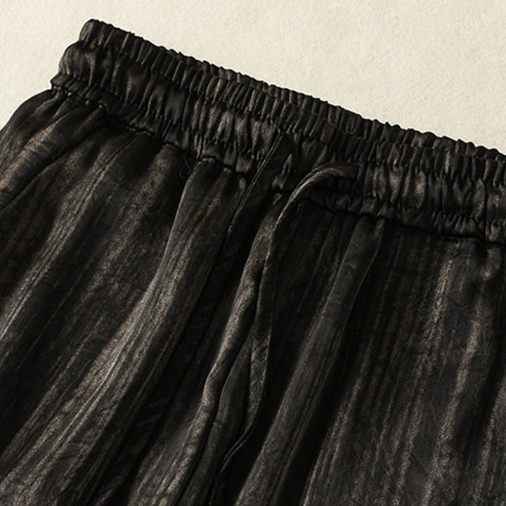 Buddha Stones Artistic Casual Vertical Lines Pattern Drawstring Ankle-length Women's Pants With Pockets - image 11