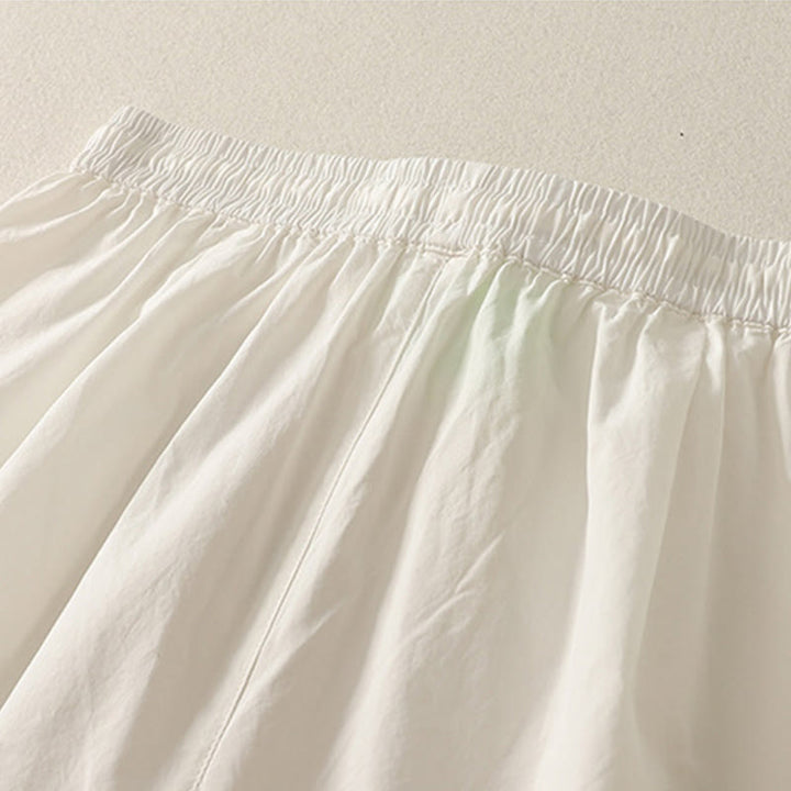 Buddha Stones Casual Ruffle Hem Patchwork Design Drawstring Ankle-length Women's Cotton Pants With Pockets - image 9