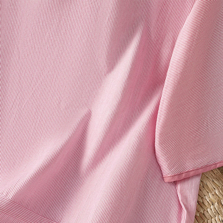 Buddha Stones Pullover Stripes Crew Neck Design Women's Cotton Short Sleeves Shirt - image 11