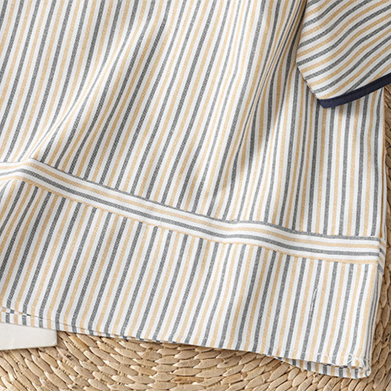 Buddha Stones Pullover Stripes Crew Neck Design Women's Cotton Short Sleeves Shirt - image 19