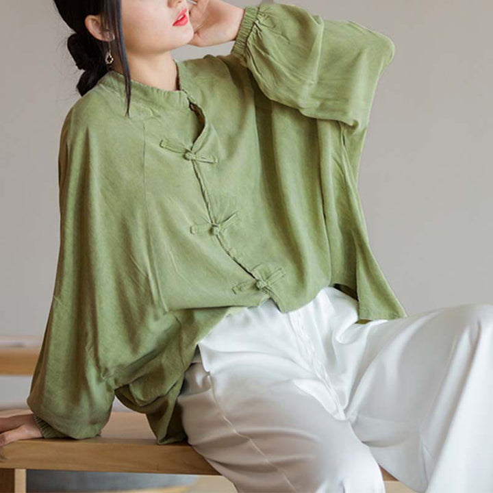 Buddha Stones Frog-Button Long Sleeve Shirt Zen Tai Chi Meditation Top Hanfu Clothing Jacket - image 13