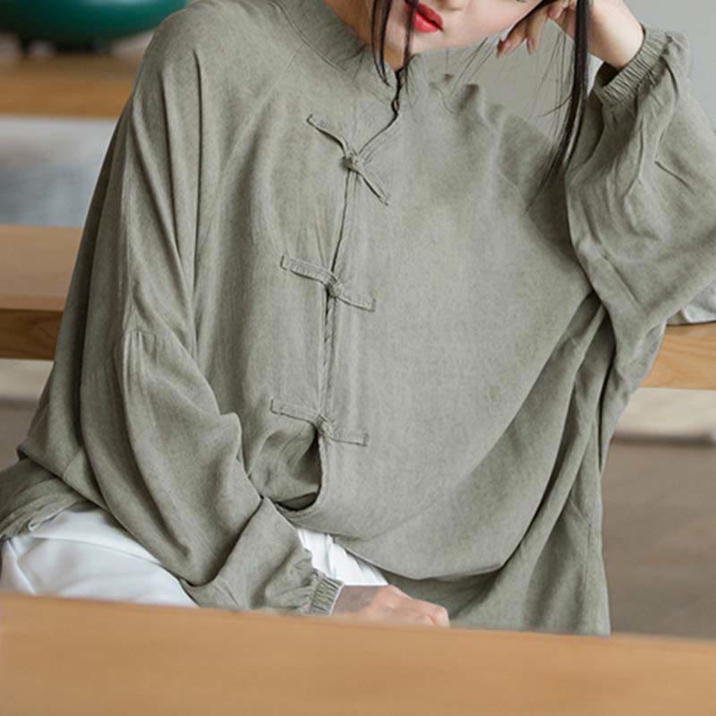 Buddha Stones Frog-Button Long Sleeve Shirt Zen Tai Chi Meditation Top Hanfu Clothing Jacket - image 20