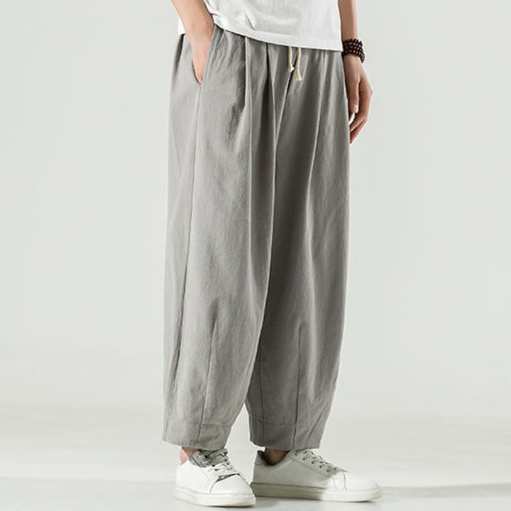 Buddha Stones Plain Color Men's Ankle-Length Harem Pants With Pockets - image 11