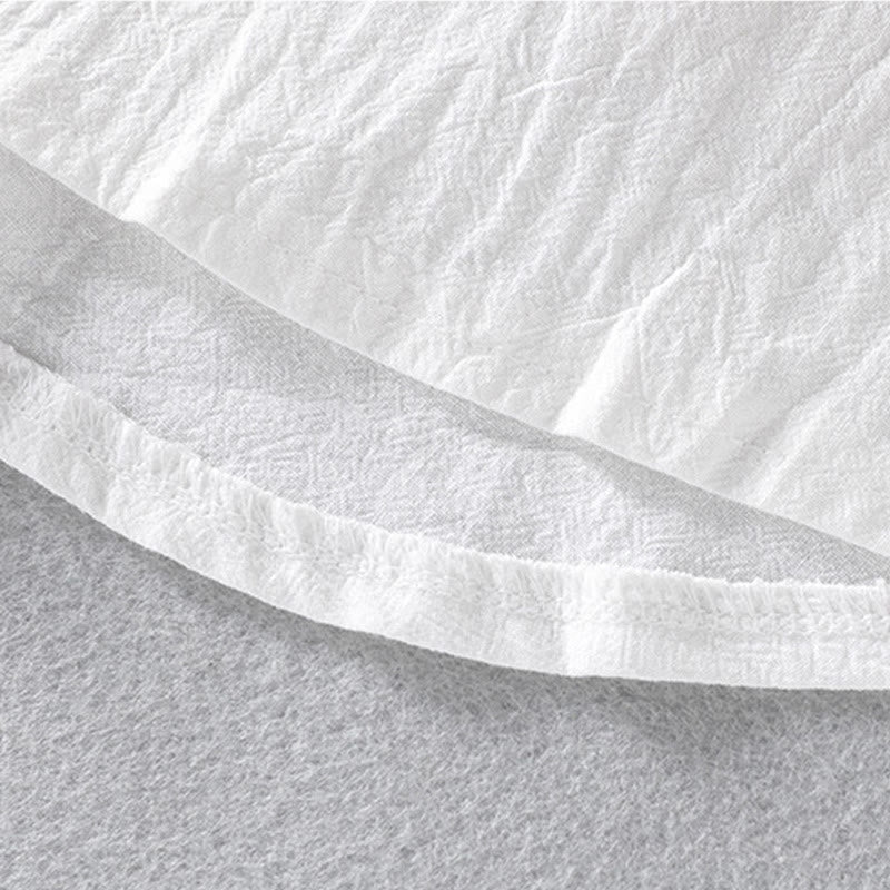 Buddha Stones Summer Solid Men's Buttons Half Sleeve Cotton Linen Shirt - image 14